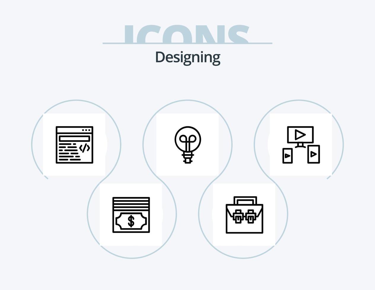 paquete de iconos de línea de diseño 5 diseño de iconos. . . diseño. diseño. cámara vector