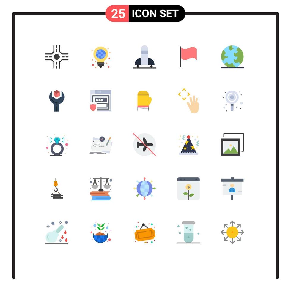 Pack of 25 creative Flat Colors of config online ship internet ui Editable Vector Design Elements