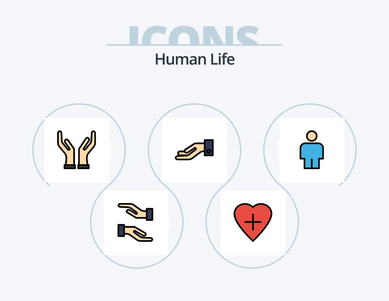 Human Line Filled Icon Pack 5 Icon Design. . alms. vector