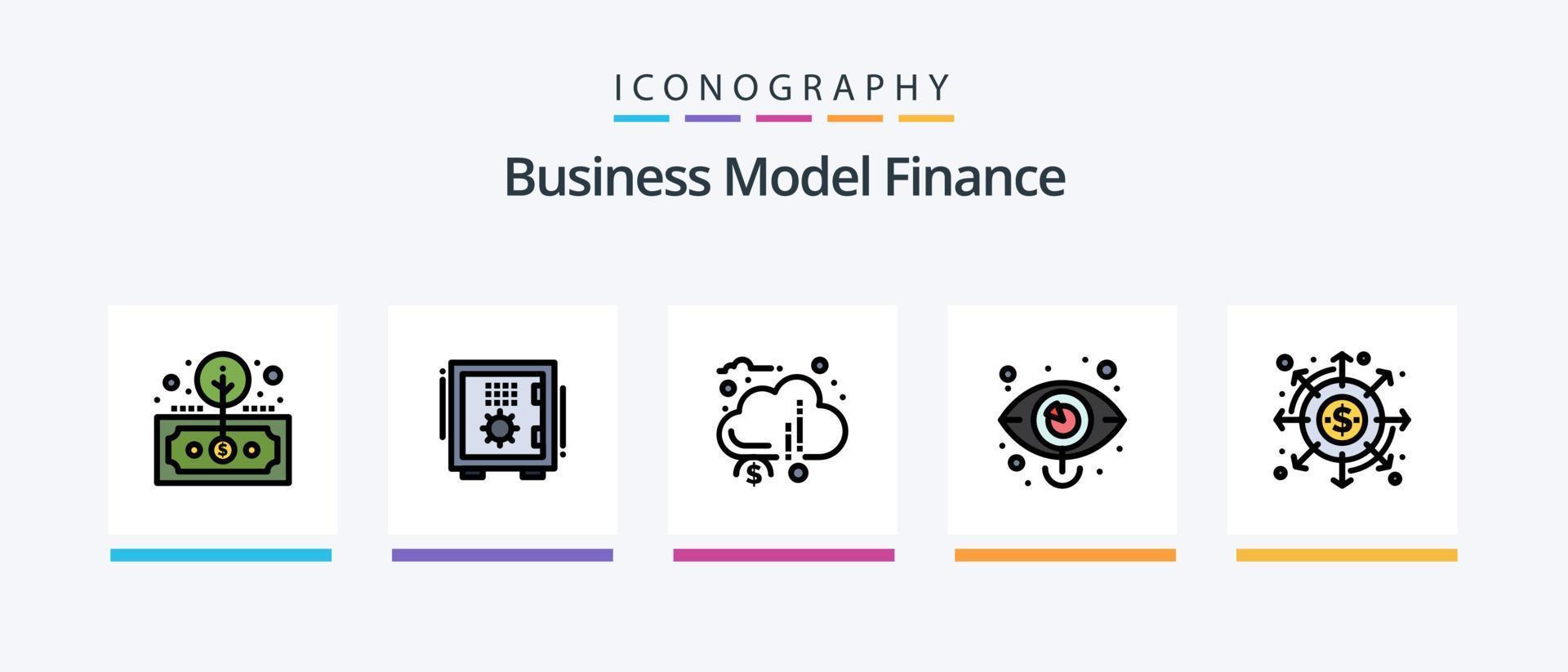 Finance Line Filled 5 Icon Pack Including management. account. notification. wealth. management. Creative Icons Design vector
