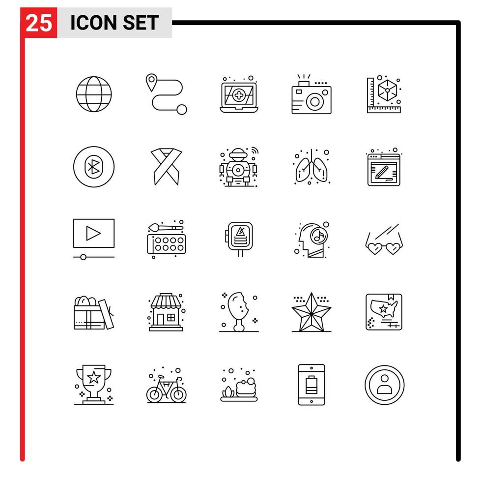 25 Creative Icons Modern Signs and Symbols of system communication photography bluetooth model Editable Vector Design Elements
