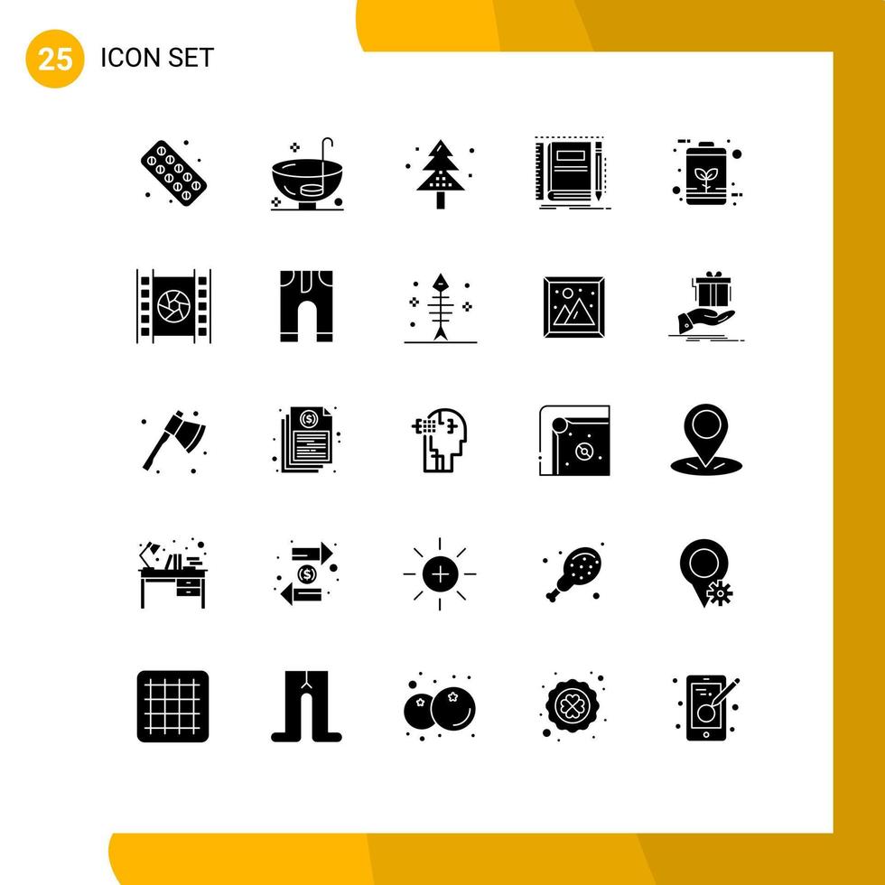 paquete de iconos de vector de stock de 25 signos y símbolos de línea para elementos de diseño de vector editables de vacaciones de libro de acción de gracias de cuaderno de bolsillo