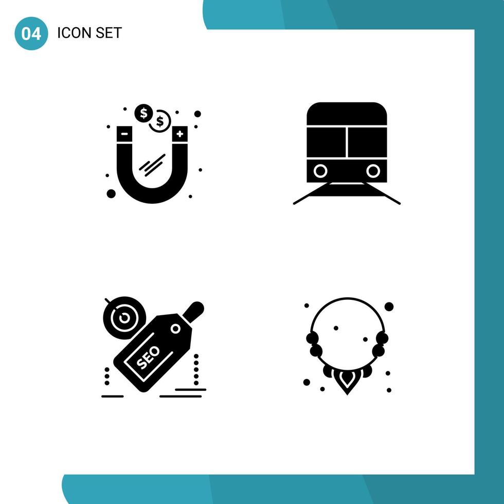 Thematic Vector Solid Glyphs and Editable Symbols of dollar tag magnetic transport target Editable Vector Design Elements