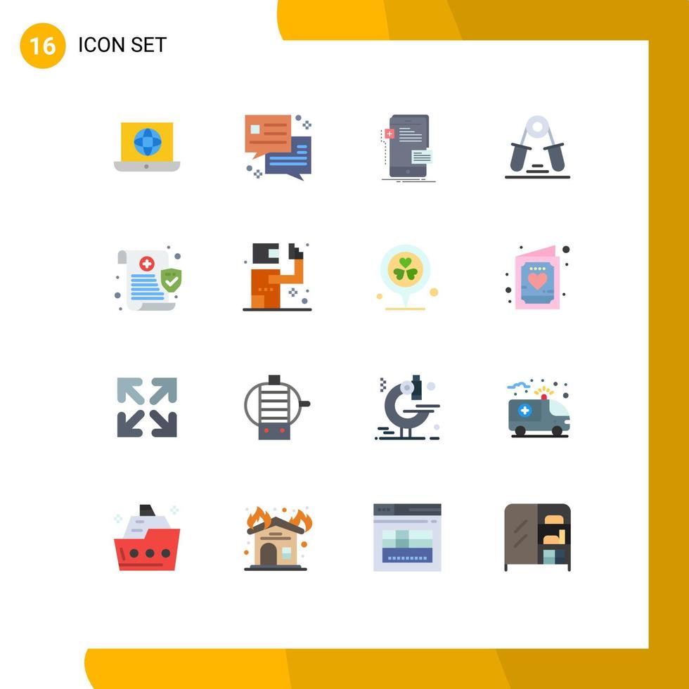 Stock Vector Icon Pack of 16 Line Signs and Symbols for medical exercise interface wrist grip Editable Pack of Creative Vector Design Elements