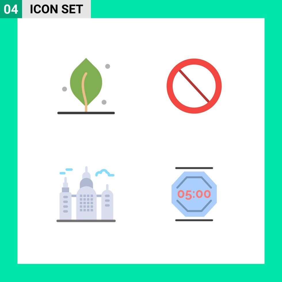 4 Thematic Vector Flat Icons and Editable Symbols of ecology canada interface user rest Editable Vector Design Elements