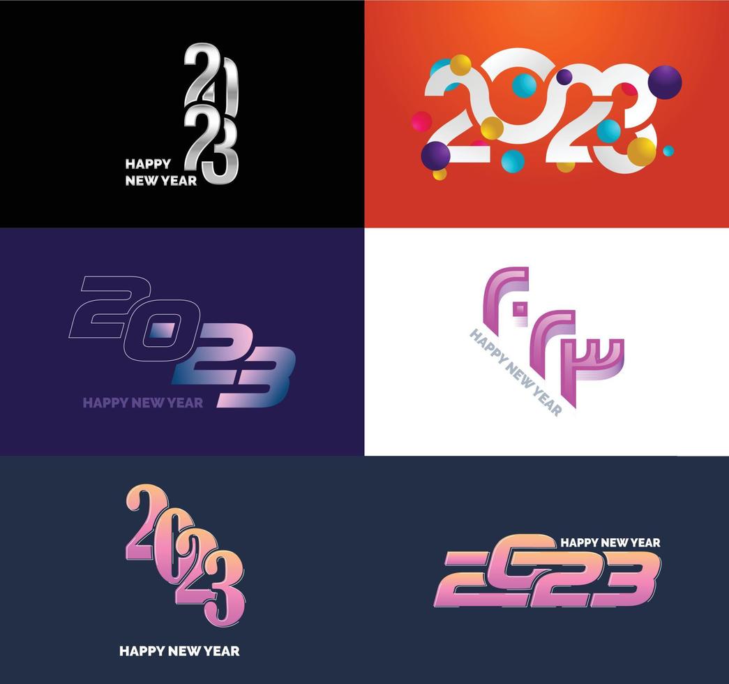 Big Set of 2023 Happy New Year logo text design 2023 number design template vector