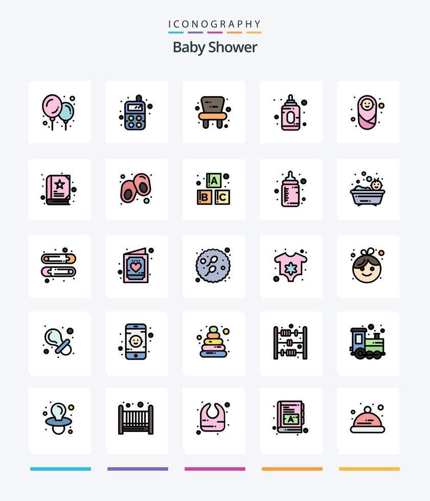 baby shower creativo paquete de iconos rellenos de 25 líneas, como una historia. bebé. bebé. proteccion. niño vector