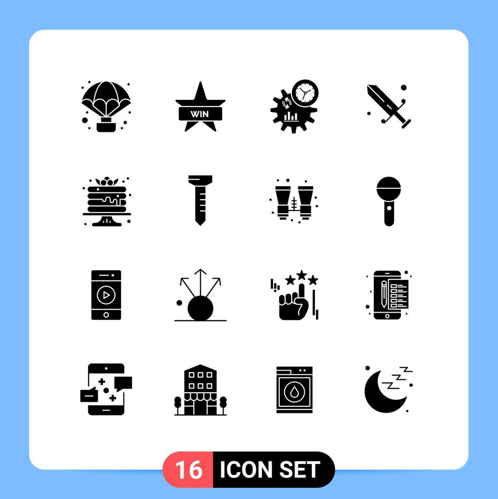 paquete de iconos de vector de stock de 16 signos y símbolos de línea para elementos de diseño de vector editables de competencia de máscara de negocios olímpica de mardi gras