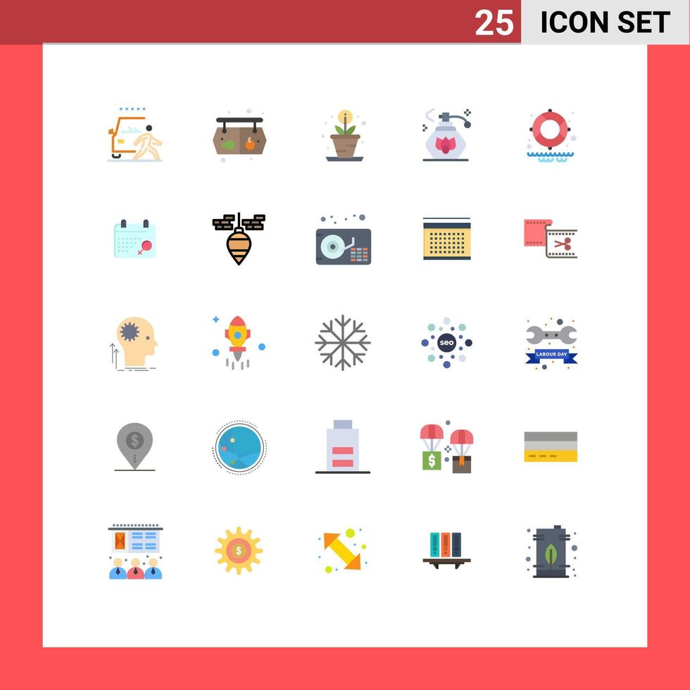 25 Universal Flat Colors Set for Web and Mobile Applications park lifesaver board clean cleaning Editable Vector Design Elements
