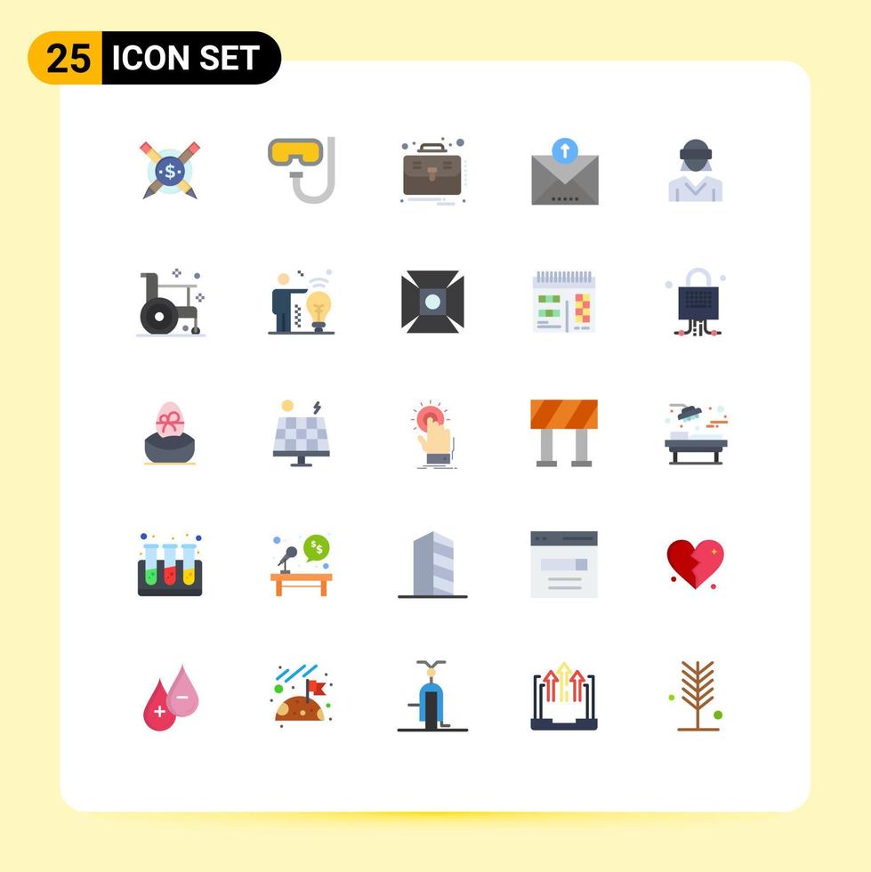 25 iconos creativos, signos y símbolos modernos de movimiento enviados, esquema de negocios, comercio electrónico, elementos de diseño vectorial editables vector