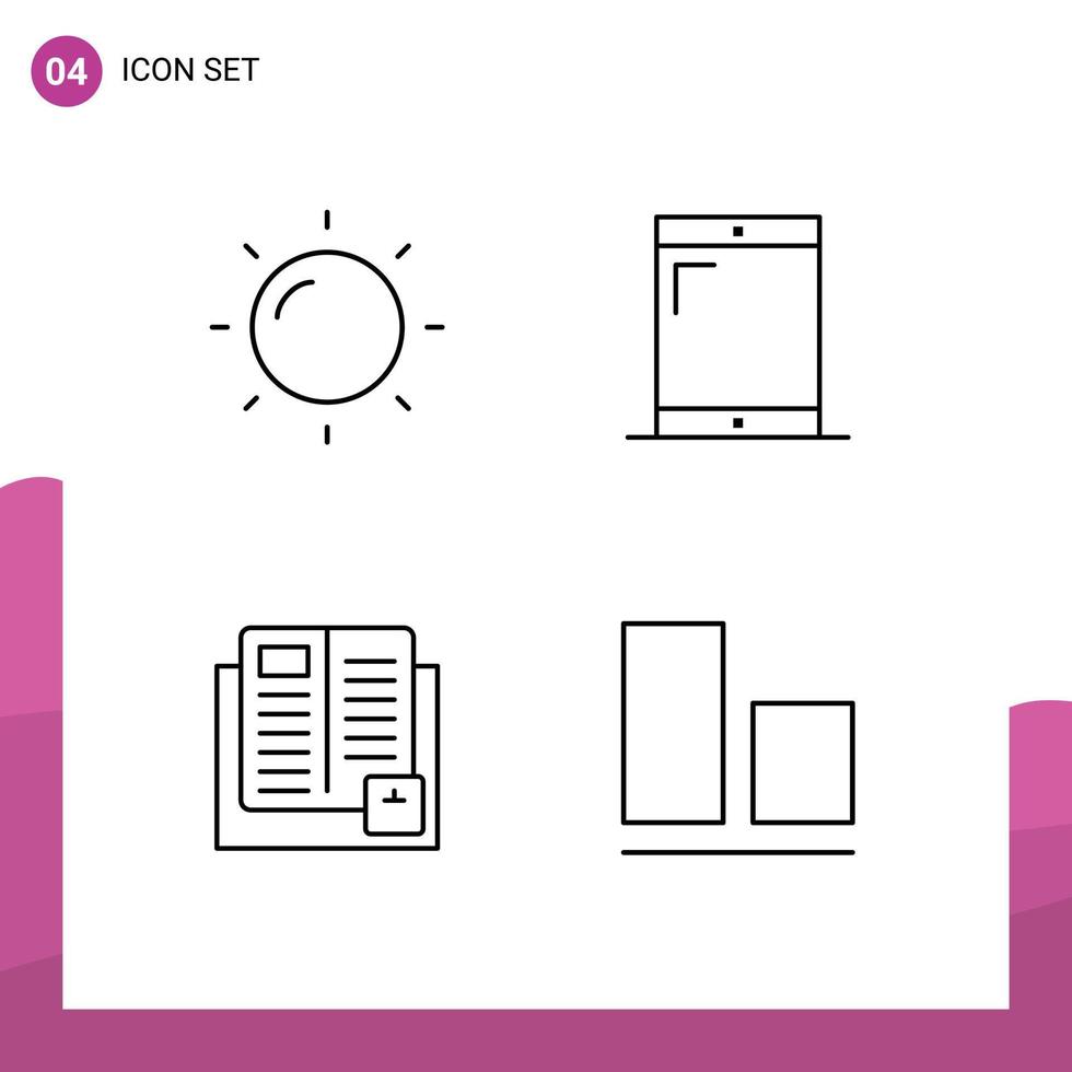 4 Universal Filledline Flat Colors Set for Web and Mobile Applications helios school devices education bottom Editable Vector Design Elements