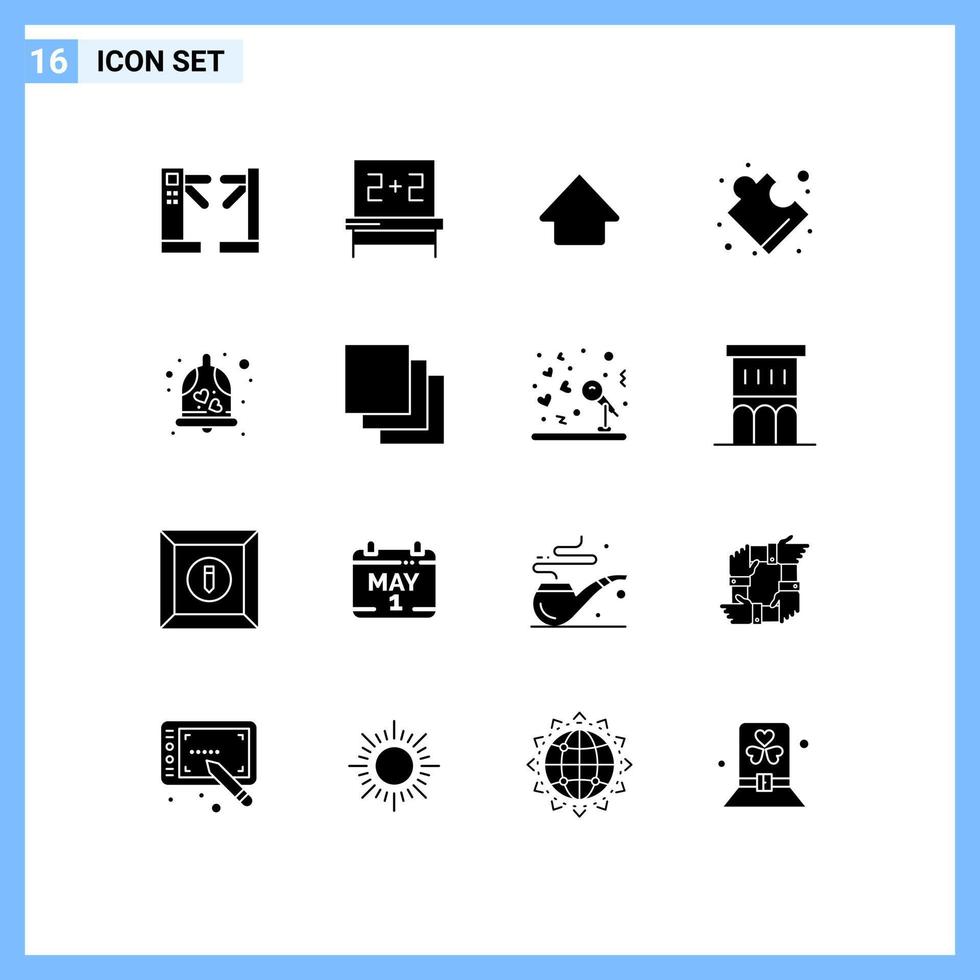 conjunto de 16 iconos de interfaz de usuario modernos símbolos signos para boda en cascada solución de amor elementos de diseño vectorial editables vector