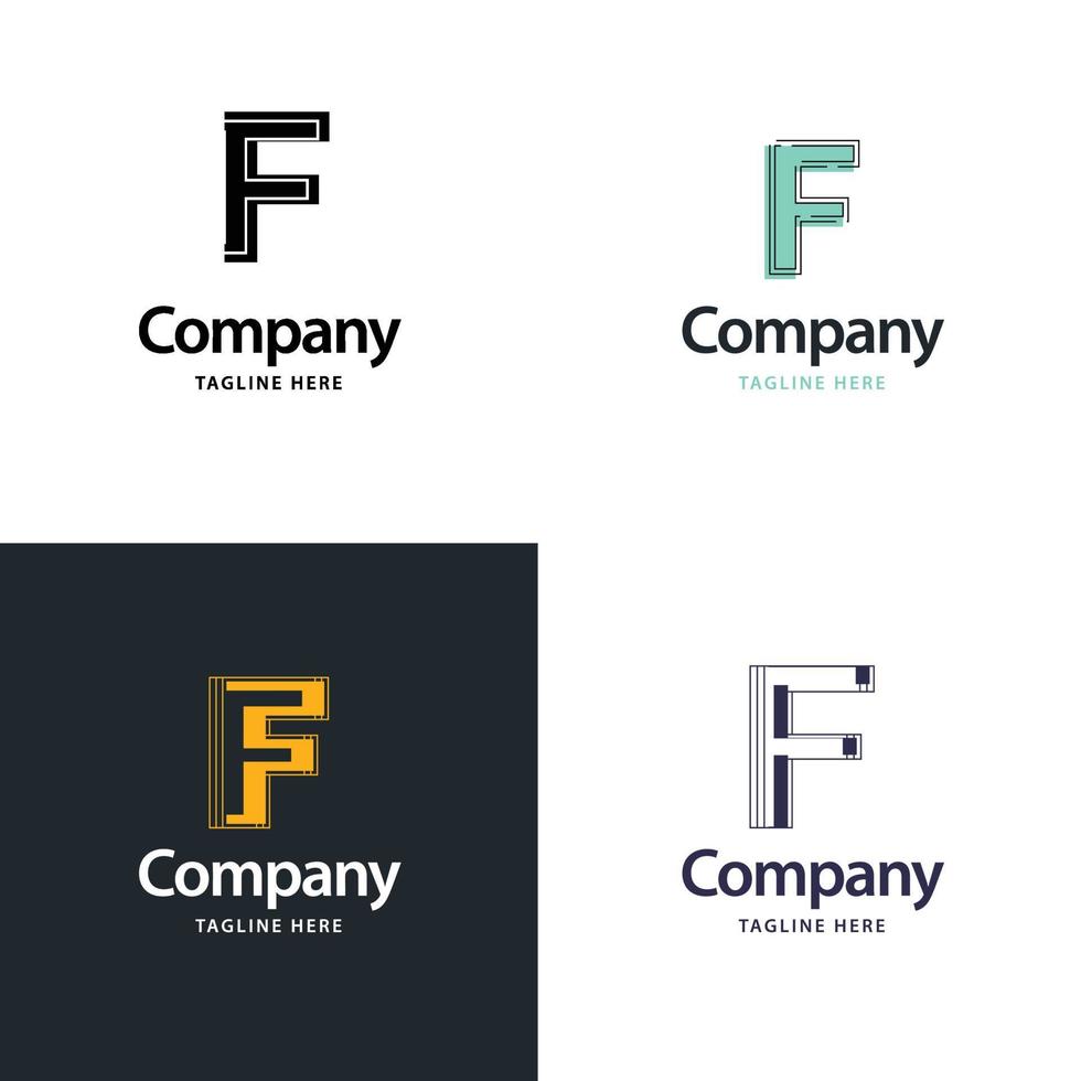 letra f diseño de paquete de logotipos grandes diseño de logotipos modernos y creativos para su negocio vector