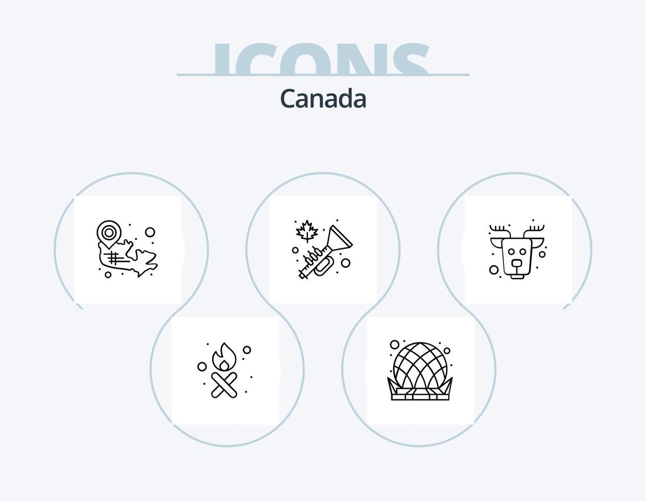 Canada Line Icon Pack 5 Icon Design. de. sport. log. hockey. canada vector