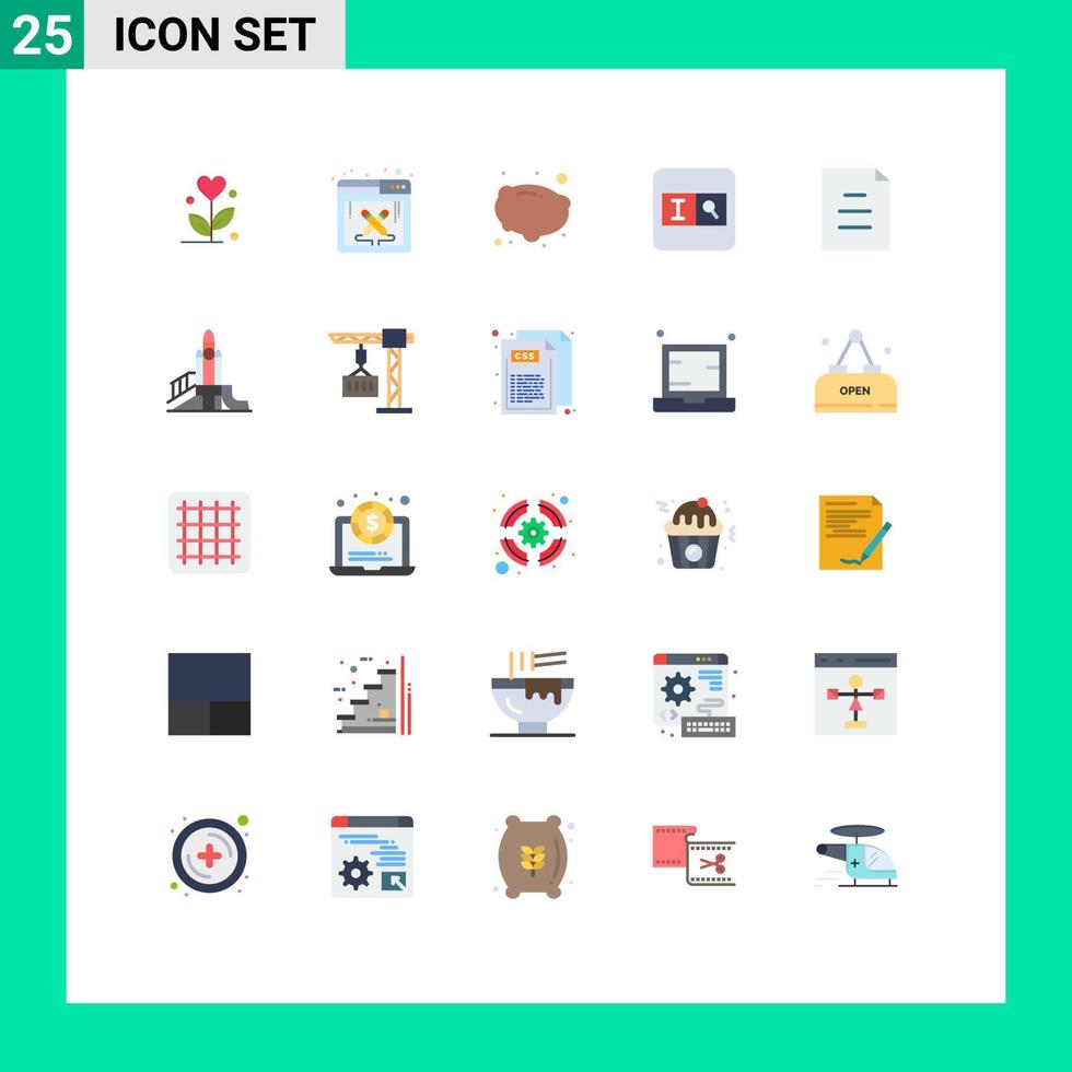 Stock Vector Icon Pack of 25 Line Signs and Symbols for bomb file food document search Editable Vector Design Elements
