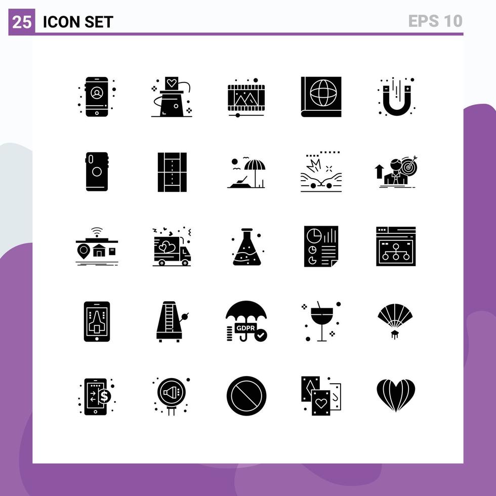 25 Creative Icons Modern Signs and Symbols of magnetic magnet play laboratory map Editable Vector Design Elements