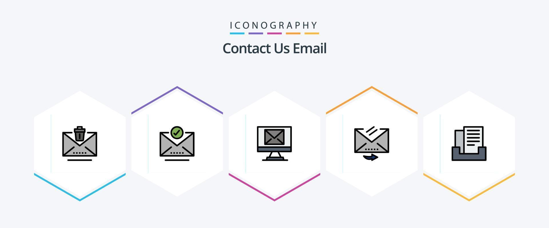 Email 25 FilledLine icon pack including box. email. compose. reply. email vector