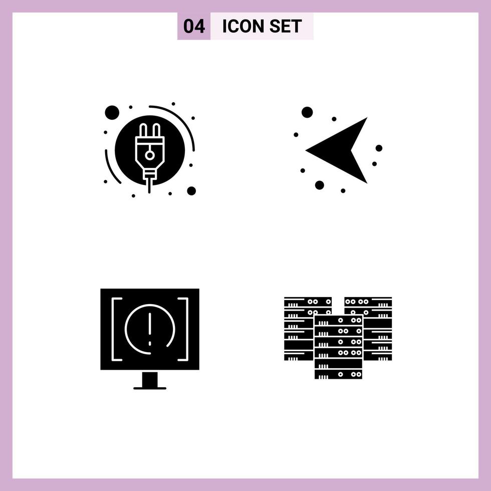 Universal Icon Symbols Group of 4 Modern Solid Glyphs of energy consumption help arrows left support Editable Vector Design Elements