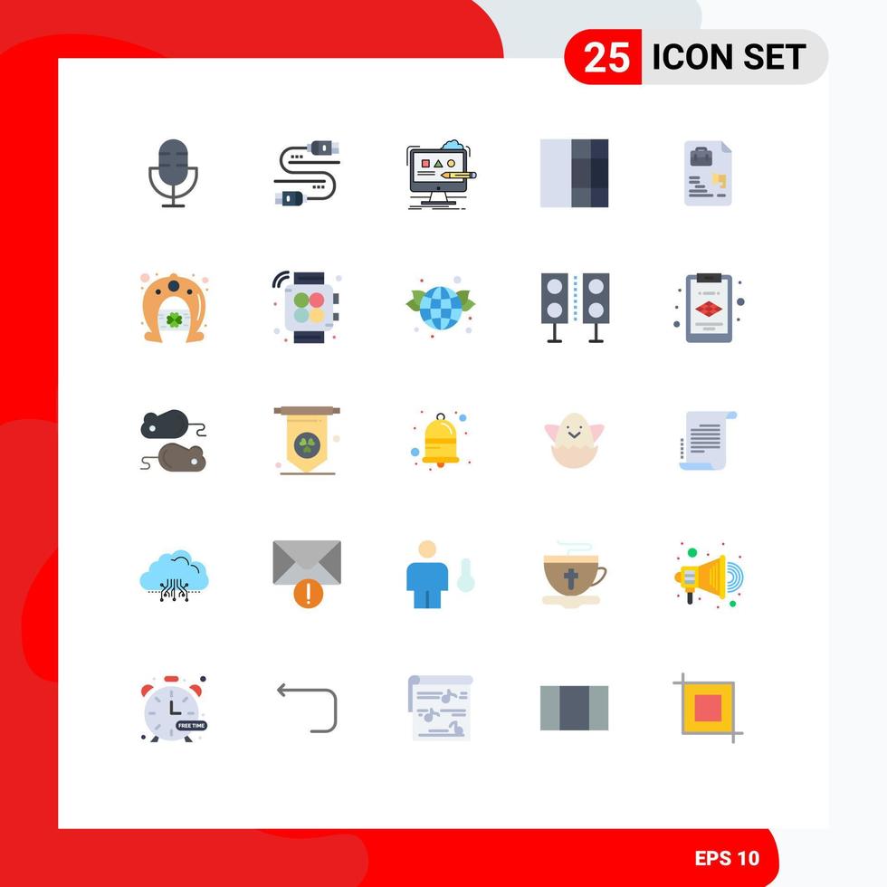 conjunto de 25 iconos modernos de la interfaz de usuario signos de símbolos para elementos de diseño de vectores editables digitales de cuadrícula compartida de estructura alámbrica de documento