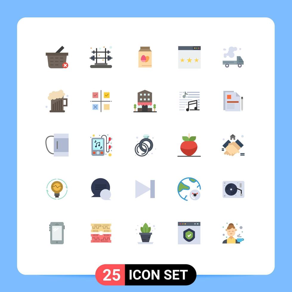 Universal Icon Symbols Group of 25 Modern Flat Colors of emission automobile easter search optimization Editable Vector Design Elements