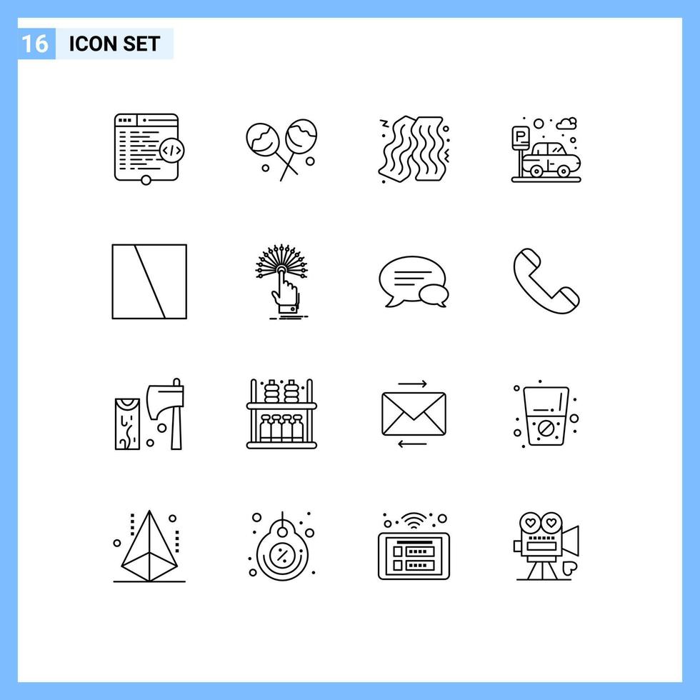 16 Creative Icons Modern Signs and Symbols of layout image bacon collage parking Editable Vector Design Elements