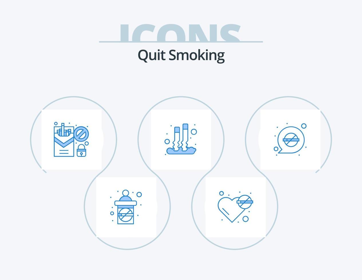 dejar de fumar icono azul paquete 5 diseño de iconos. de fumar. afuera. problema. cigarrillo. de fumar vector