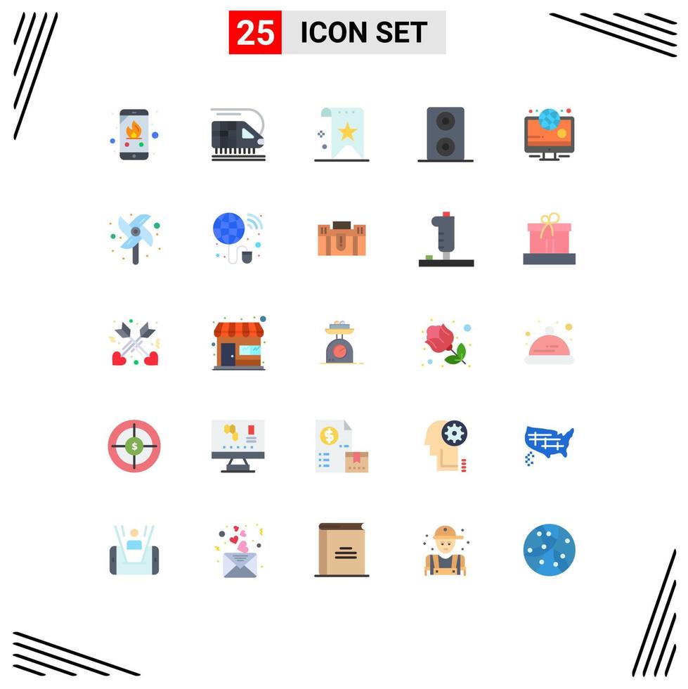25 Flat Color concept for Websites Mobile and Apps windmill sport favorite olympic speakers Editable Vector Design Elements