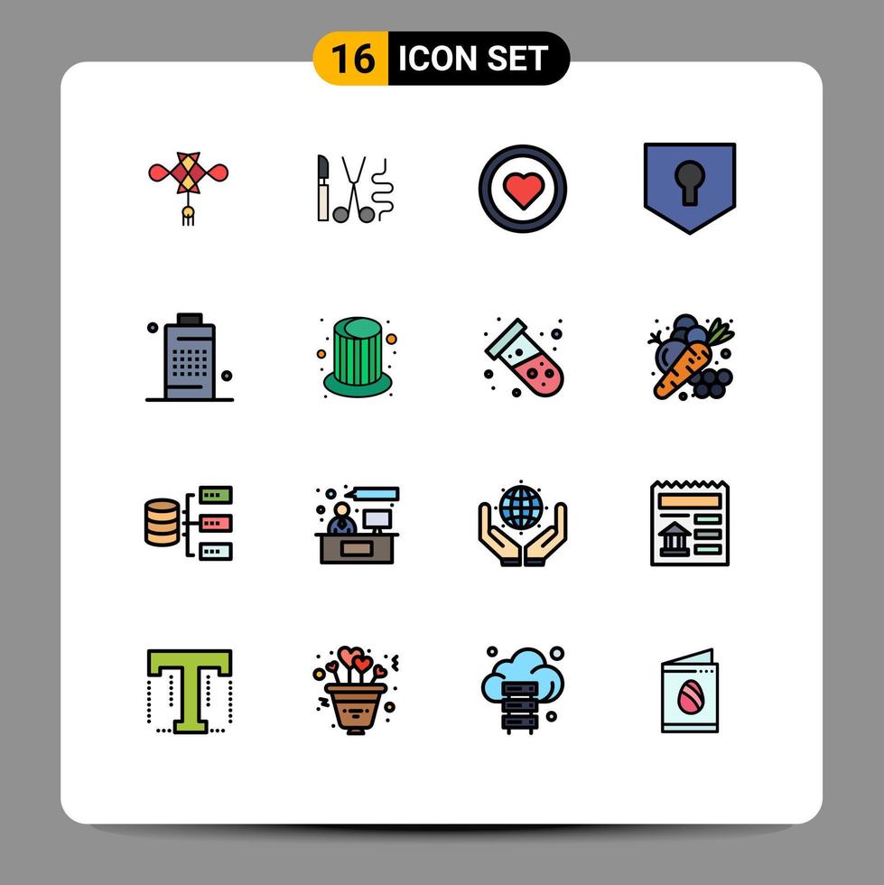 16 Creative Icons Modern Signs and Symbols of cell shield interface security key Editable Creative Vector Design Elements