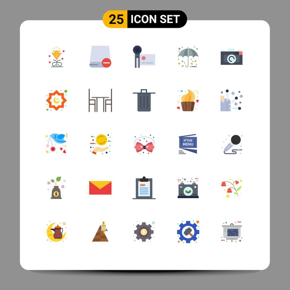 conjunto de 25 iconos de ui modernos símbolos signos para hardware de protección de paraguas grabación de otoño elementos de diseño vectorial editables vector