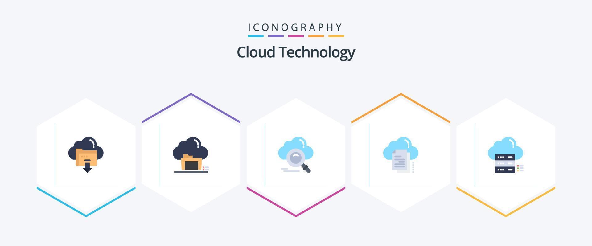 Cloud Technology 25 Flat icon pack including copy. data. data. access. data vector