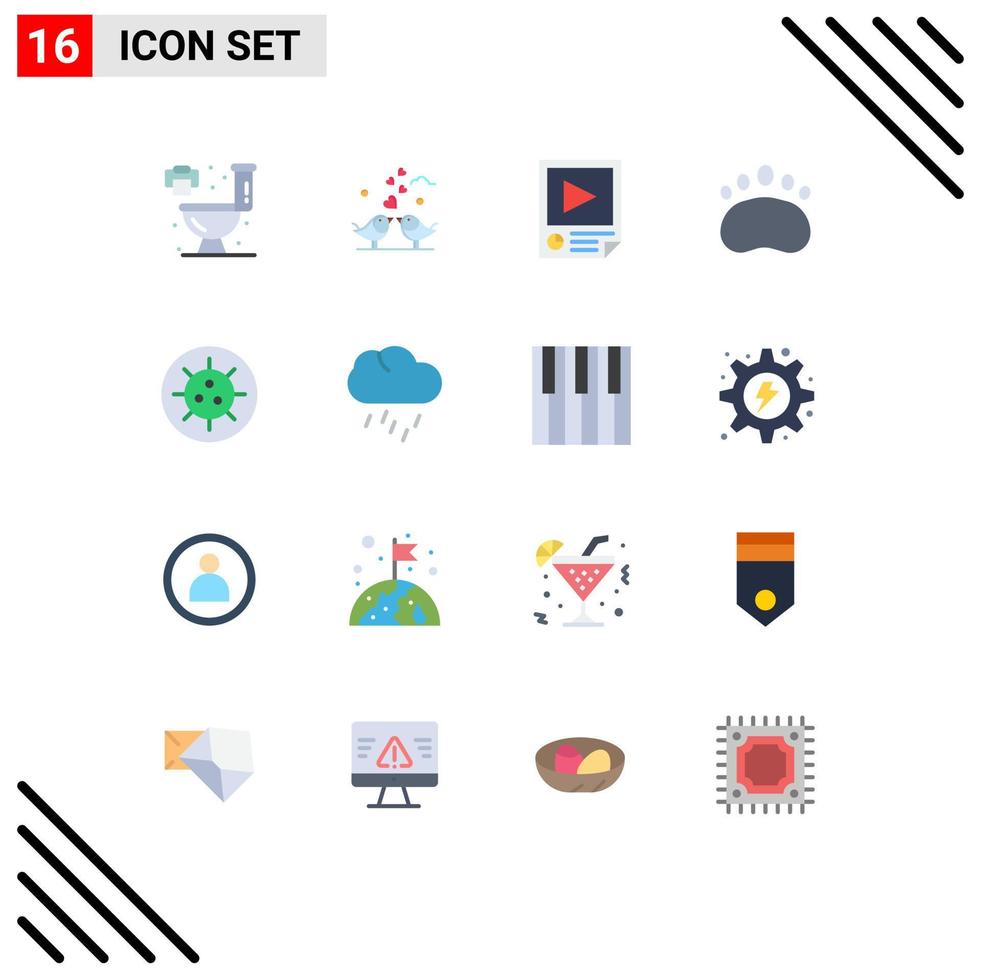 Set of 16 Vector Flat Colors on Grid for disease footprint data clutches report Editable Pack of Creative Vector Design Elements