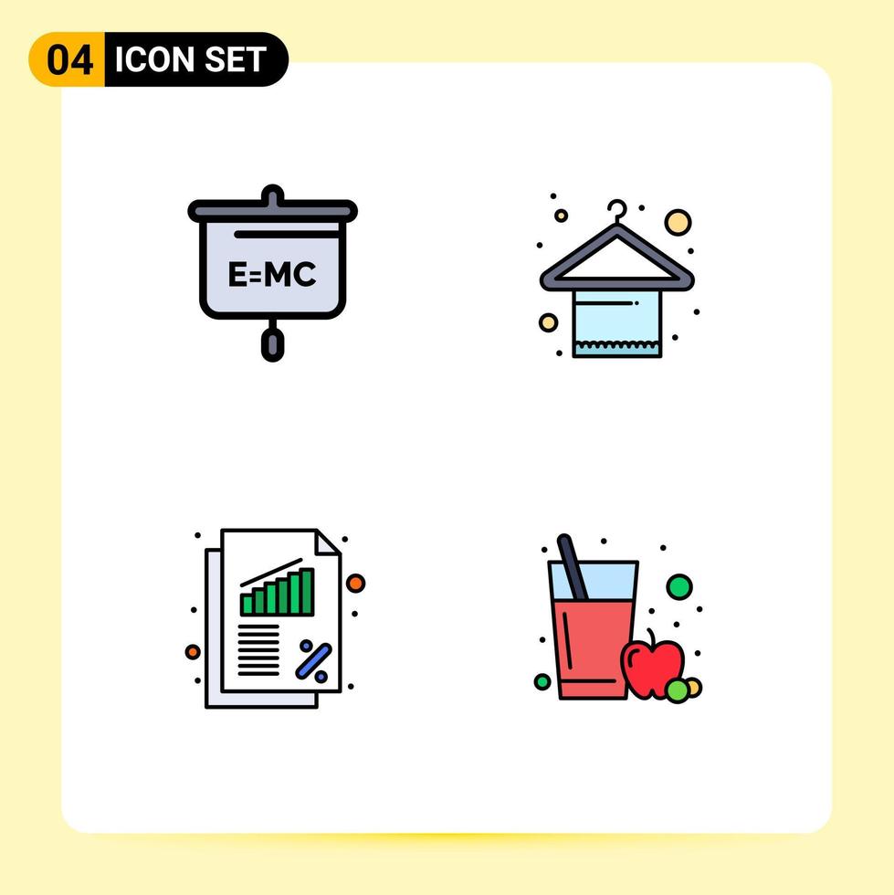 Stock Vector Icon Pack of 4 Line Signs and Symbols for formula business school apparel rate Editable Vector Design Elements