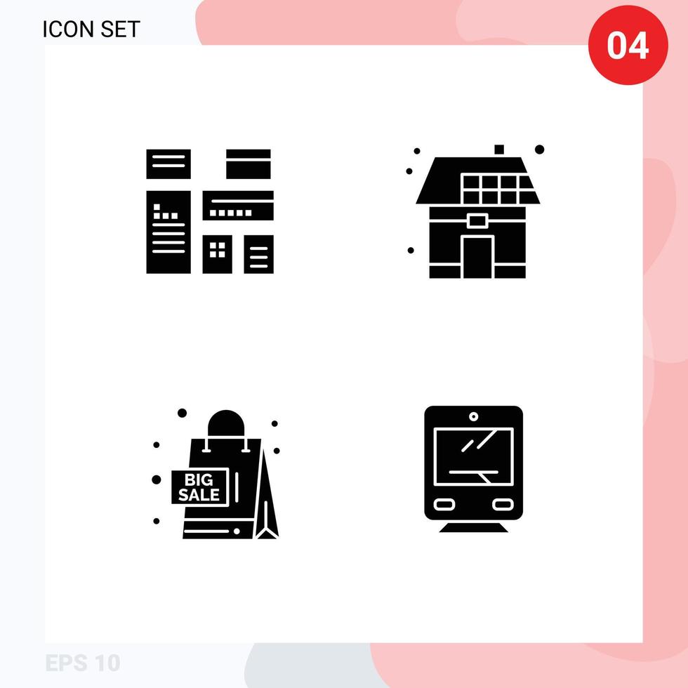 Solid Glyph concept for Websites Mobile and Apps native sales marketing house sales Editable Vector Design Elements
