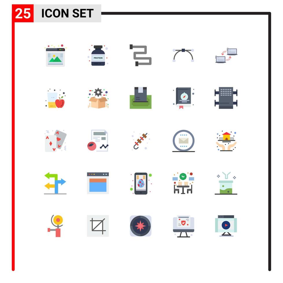 Set of 25 Modern UI Icons Symbols Signs for sync link heating connection point Editable Vector Design Elements