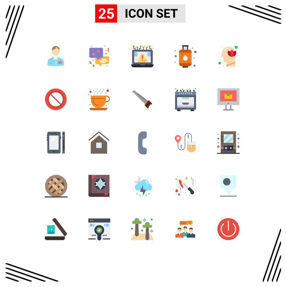 Stock Vector Icon Pack of 25 Line Signs and Symbols for harmony kitchen connection gas security Editable Vector Design Elements