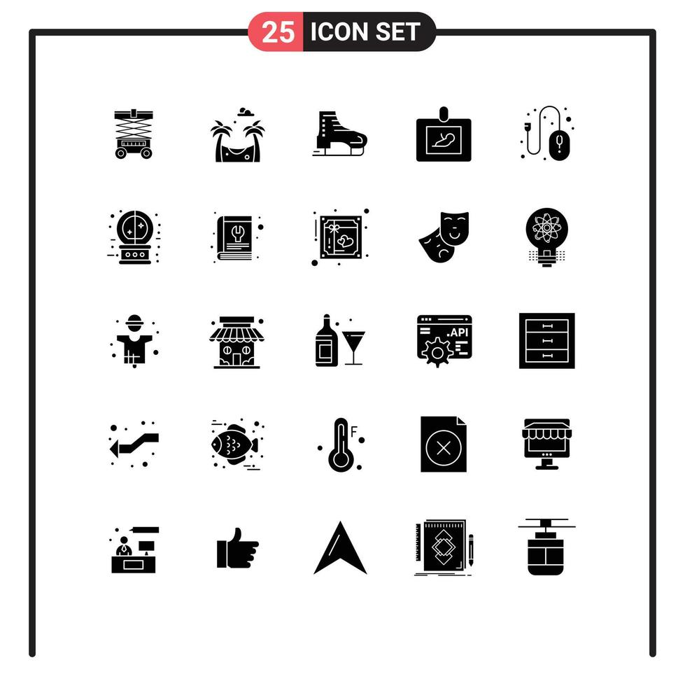 25 User Interface Solid Glyph Pack of modern Signs and Symbols of hardware ultrasound arctic medicine baby Editable Vector Design Elements