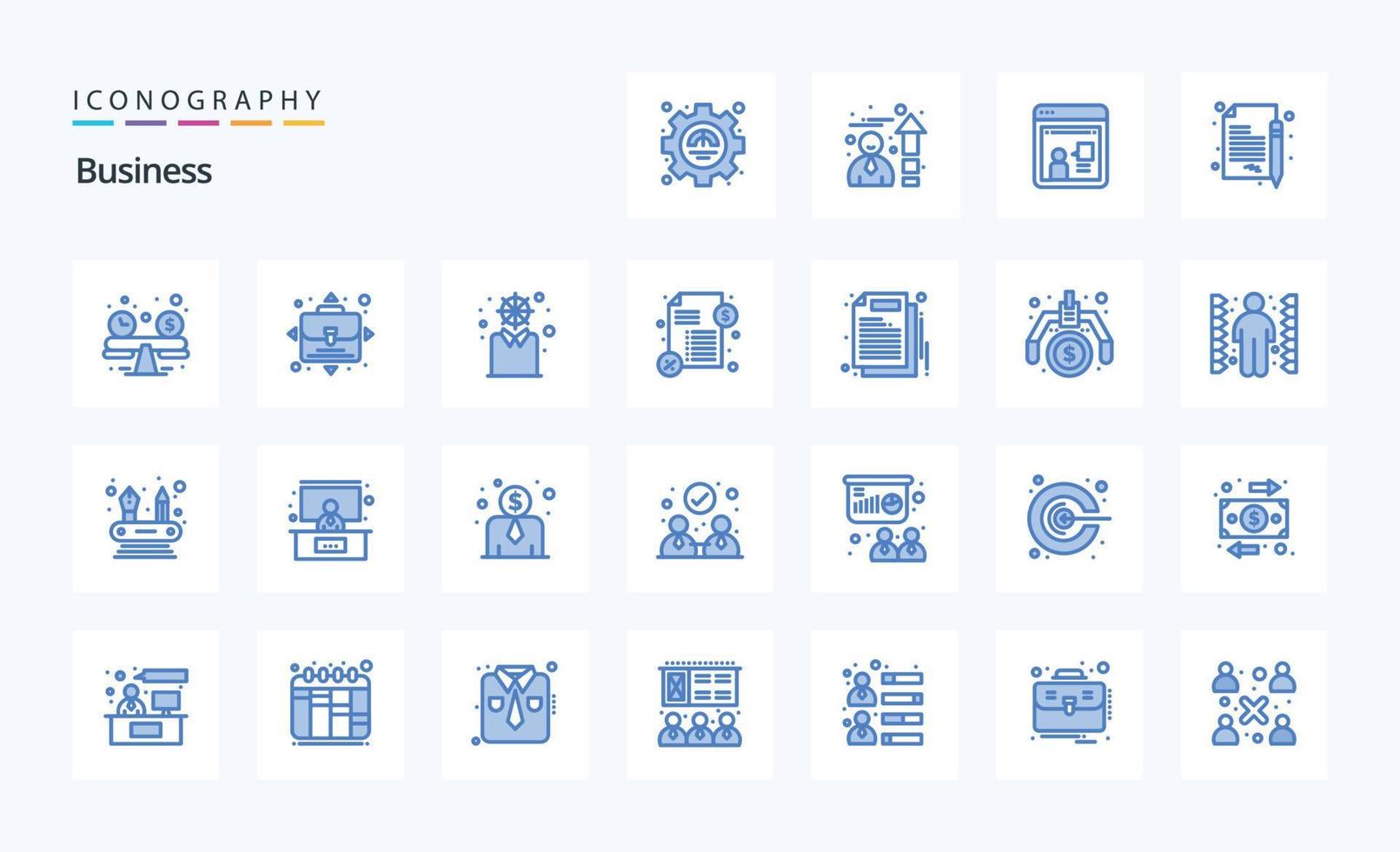 25 Business Blue icon pack vector