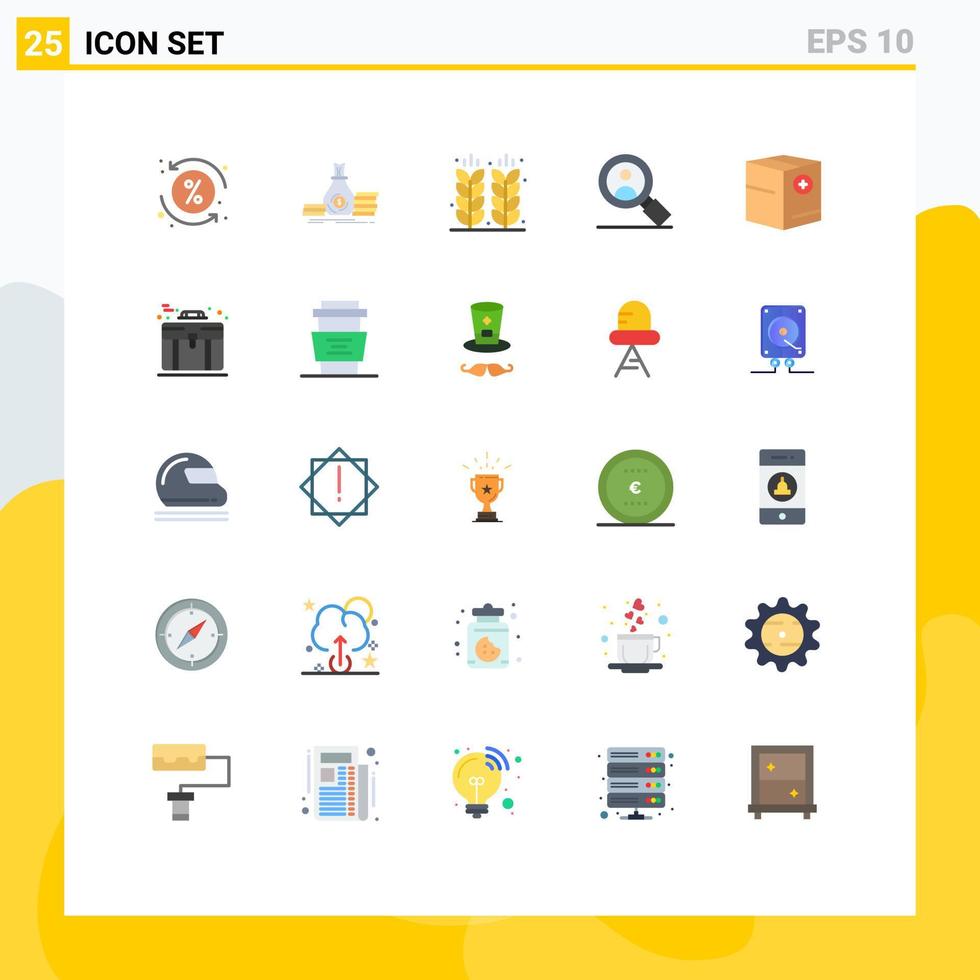 Editable Vector Line Pack of 25 Simple Flat Colors of add research money search field Editable Vector Design Elements