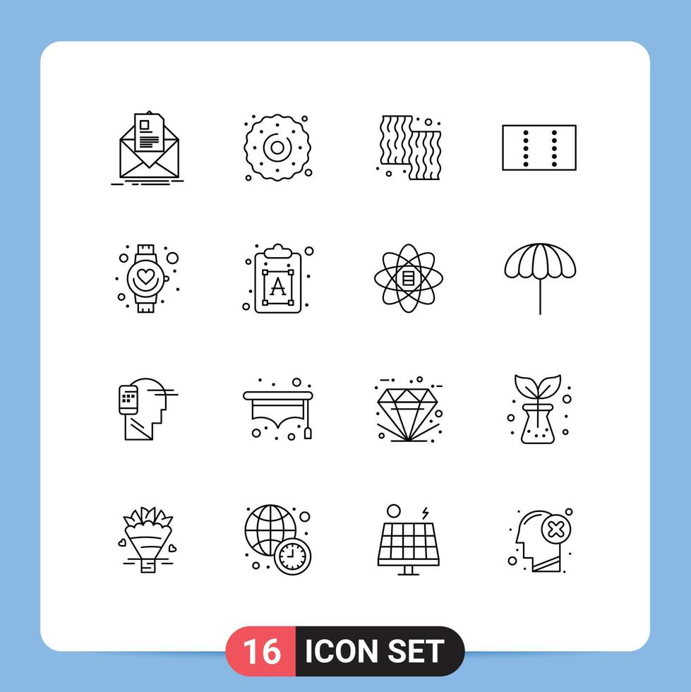 Set of 16 Modern UI Icons Symbols Signs for hand minimize sweets layout farm Editable Vector Design Elements