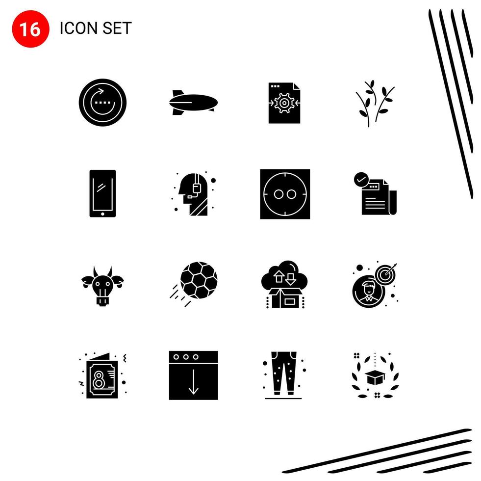 Pack of 16 Modern Solid Glyphs Signs and Symbols for Web Print Media such as phone easter vehicles catkin arrow Editable Vector Design Elements