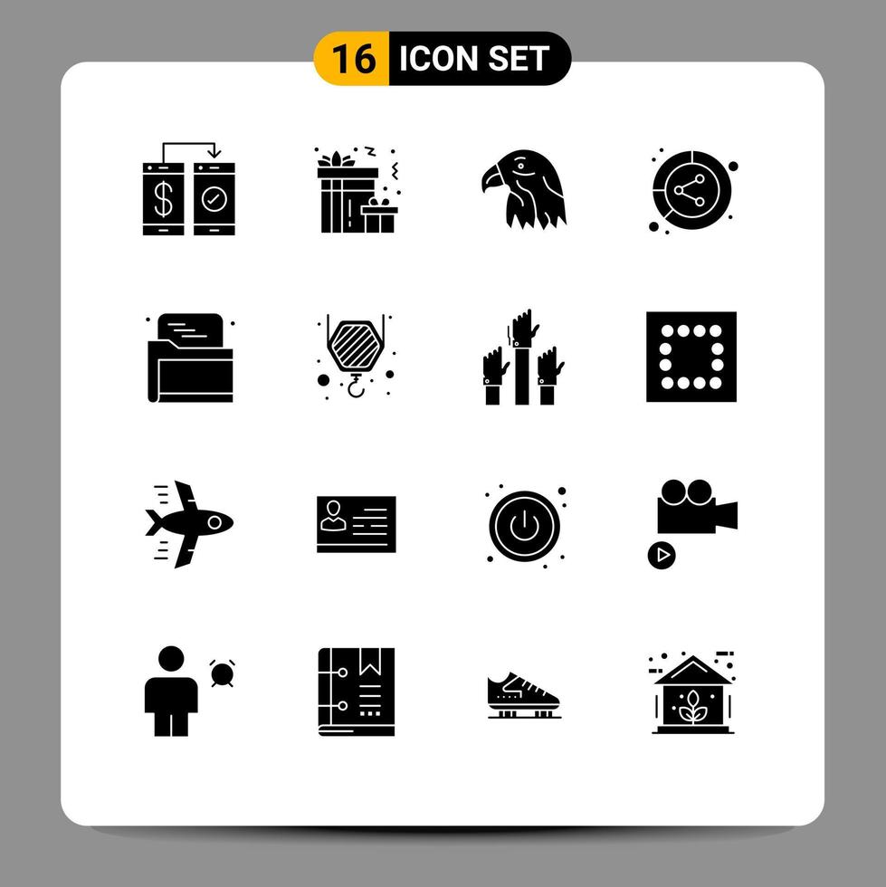 16 Creative Icons Modern Signs and Symbols of share data party conversion usa Editable Vector Design Elements