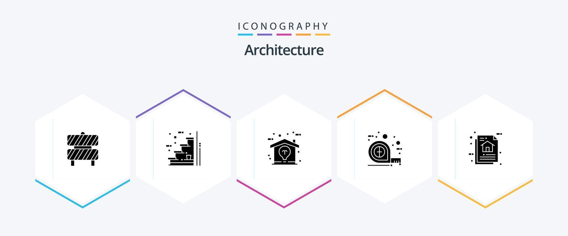 Architecture 25 Glyph icon pack including architecture. tool. up. tape. idea vector