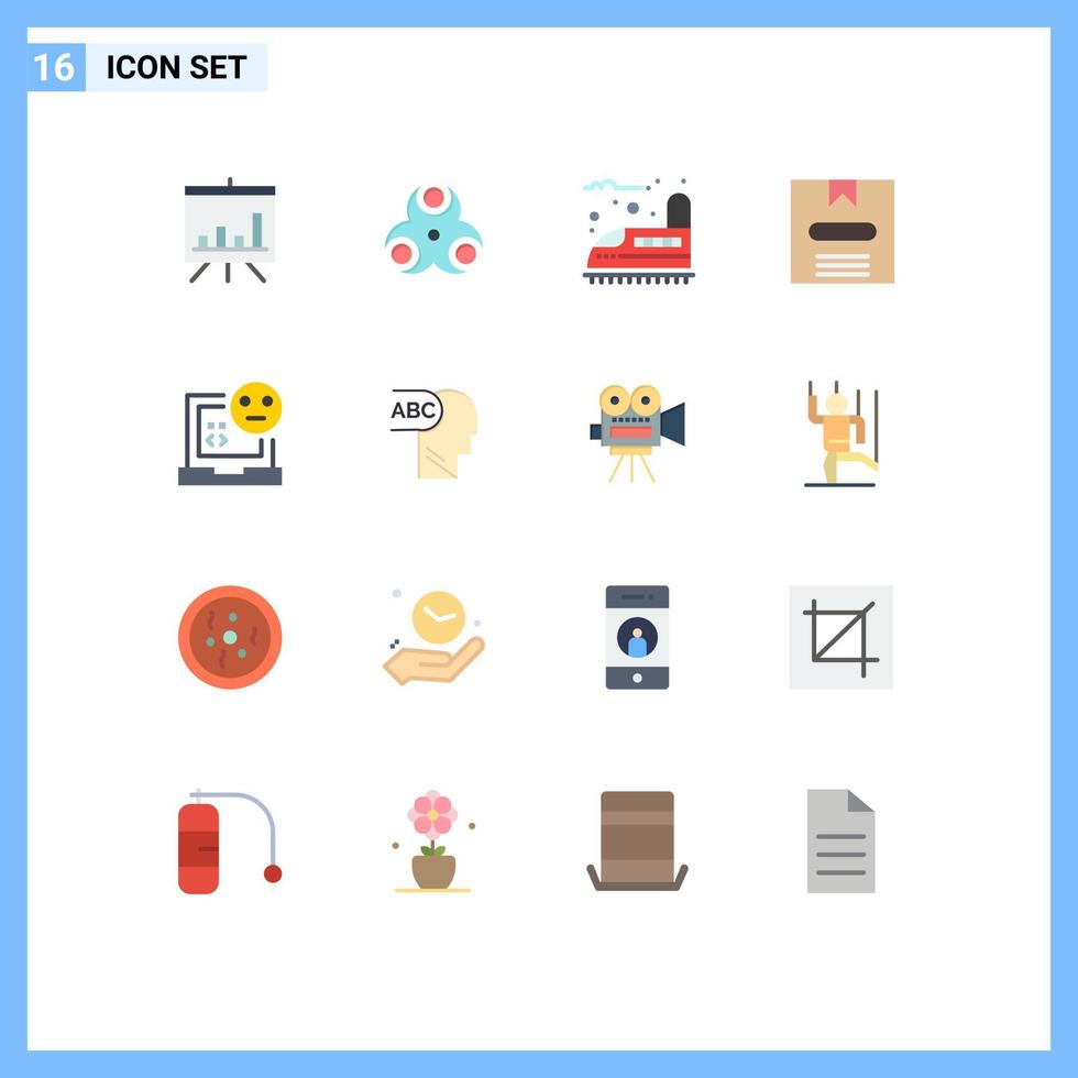 Set of 16 Modern UI Icons Symbols Signs for develop bad railway hide commerce Editable Pack of Creative Vector Design Elements