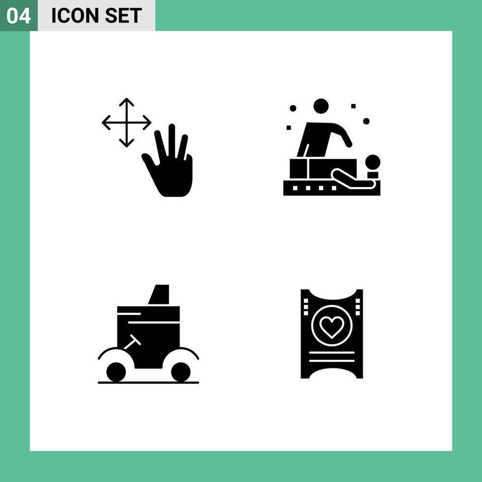 4 Creative Icons Modern Signs and Symbols of three golf hold spa golf cart Editable Vector Design Elements