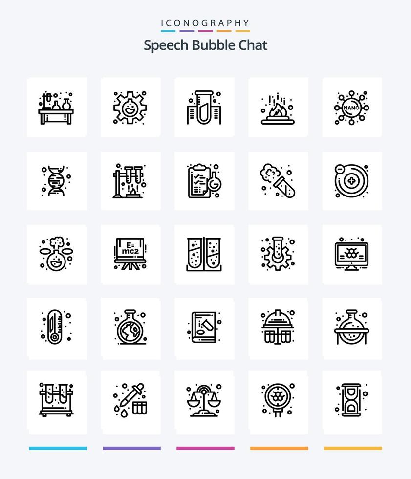 Creative Chat 25 OutLine icon pack  Such As science. heat. research. fire. gas vector