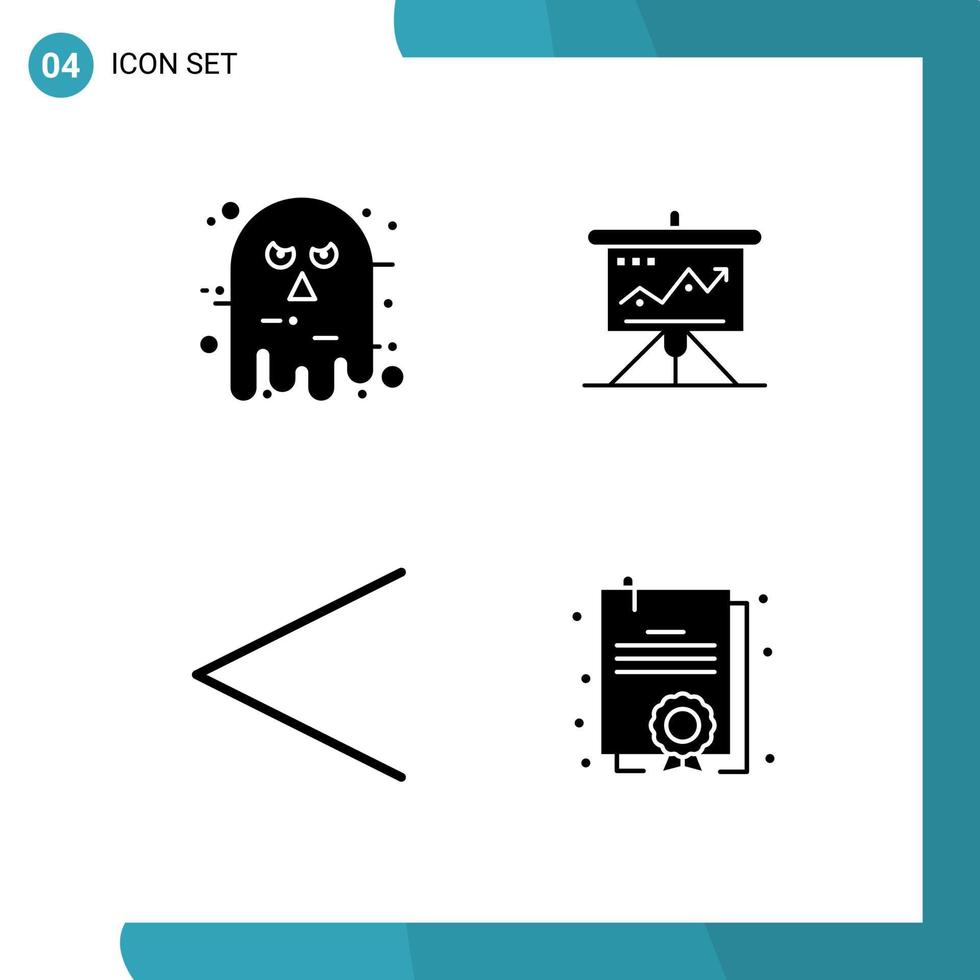 4 iconos creativos signos y símbolos modernos de solución de avatar tácticas comerciales de halloween elementos de diseño vectorial editables vector