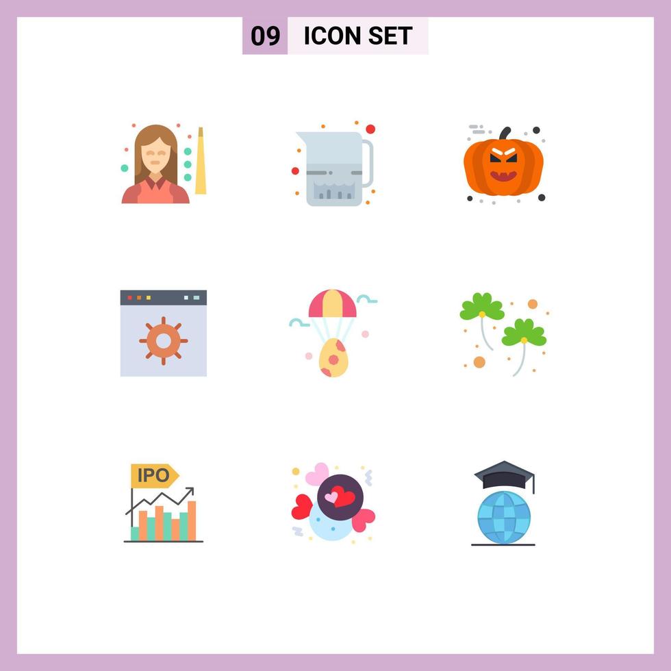 9 Universal Flat Color Signs Symbols of egg webpage milk jug internet avatar Editable Vector Design Elements