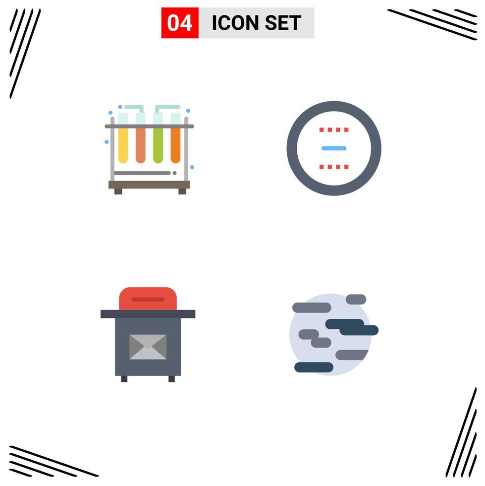 4 Universal Flat Icon Signs Symbols of chemistry post cancel interface environment Editable Vector Design Elements
