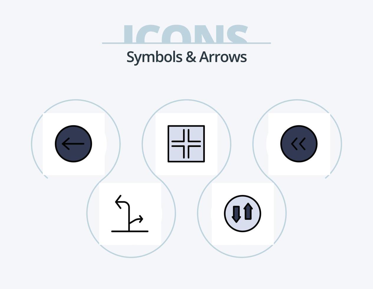 Symbols and Arrows Line Filled Icon Pack 5 Icon Design. left. back. shipping. arrows. beliefs vector