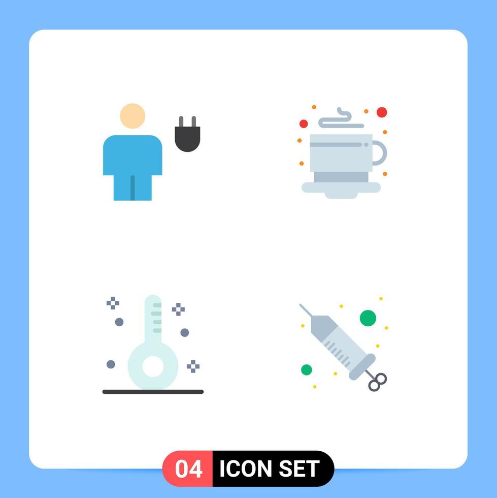 User Interface Pack of 4 Basic Flat Icons of avatar disease human coffee form Editable Vector Design Elements